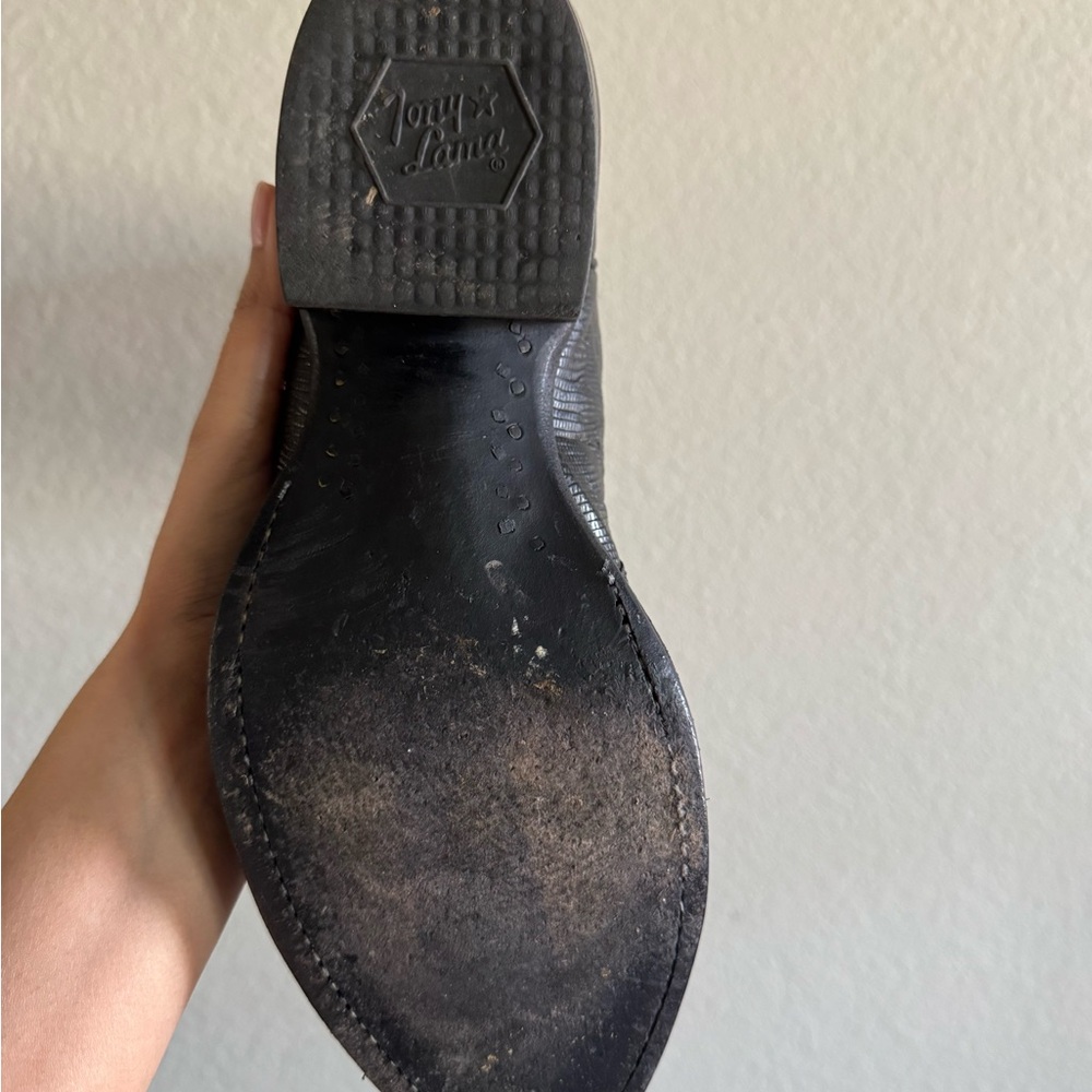 Tony Lama black teju lizard  Cowboy Boots - Picture 4 of 4